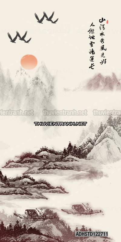Tranh thủy mặc Trung Hoa, tranh màu nước Trung Quốc khổ đứng - Kết quả tìm kiếm tranh tường