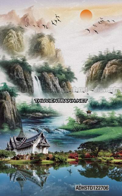 Tranh thủy mặc Trung Hoa, tranh màu nước Trung Quốc khổ đứng - Kết quả tìm kiếm tranh tường