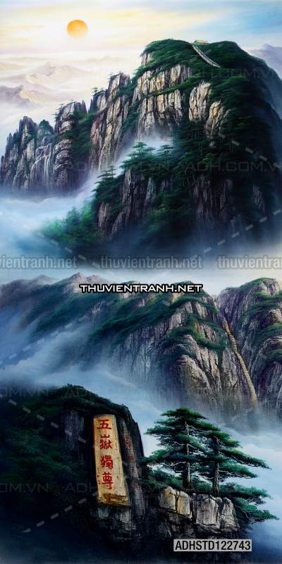 Tranh thủy mặc Trung Hoa, tranh màu nước Trung Quốc khổ đứng - Tranh tường liên quan