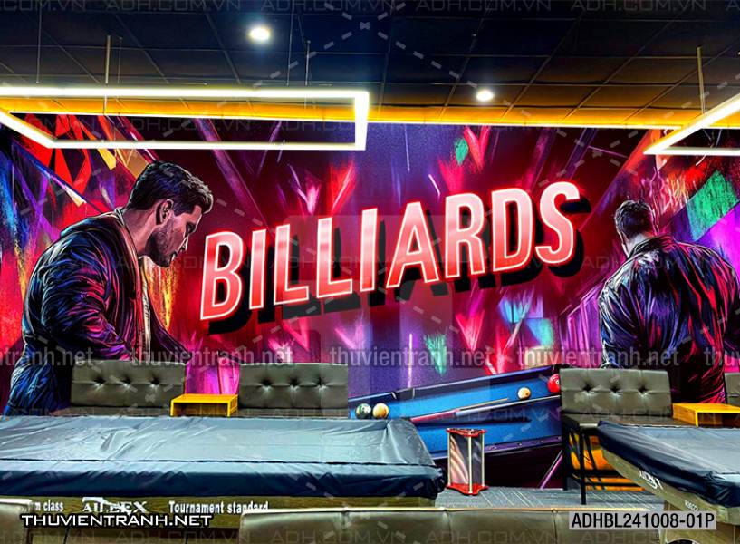 Tranh chữ bi-a, chữ Billiards, graffiti, chữ nghệ thuật đường phố, art - Tranh tường chất lượng cao