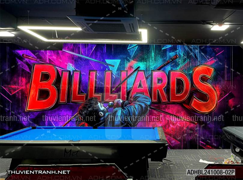 Tranh chữ bi-a, chữ Billiards, graffiti, chữ nghệ thuật đường phố, art - Tranh tường chất lượng cao