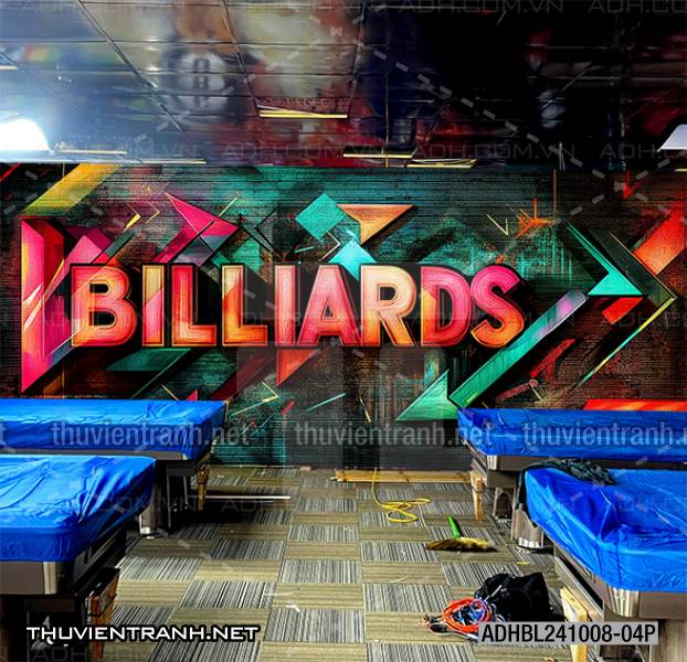 Tranh chữ bi-a, chữ Billiards, graffiti, chữ nghệ thuật đường phố, art - Tranh tường chất lượng cao