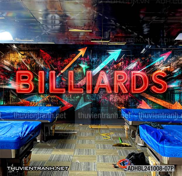 Tranh chữ bi-a, chữ Billiards, graffiti, chữ nghệ thuật đường phố, art - Tranh tường chất lượng cao