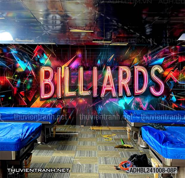 Tranh chữ bi-a, chữ Billiards, graffiti, chữ nghệ thuật đường phố, art - Tranh tường chất lượng cao
