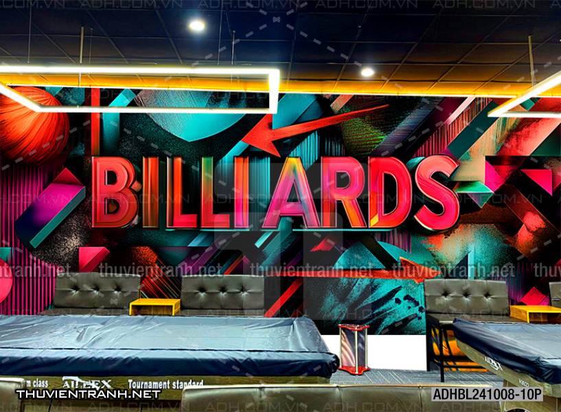 Tranh chữ bi-a, chữ Billiards, graffiti, chữ nghệ thuật đường phố, art - Tranh tường chất lượng cao