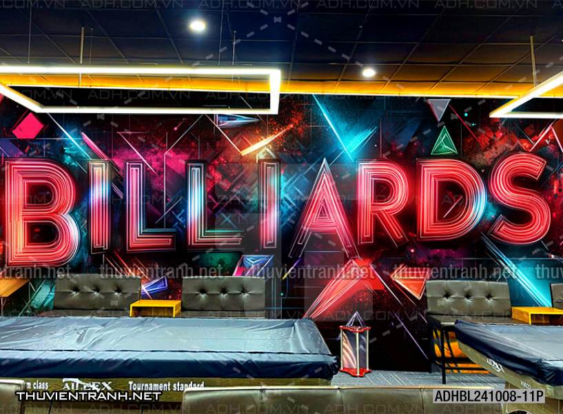 Tranh chữ bi-a, chữ Billiards, graffiti, chữ nghệ thuật đường phố, art - Tranh tường chất lượng cao
