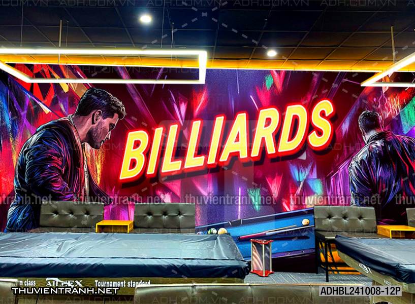 Tranh chữ bi-a, chữ Billiards, graffiti, chữ nghệ thuật đường phố, art - Tranh tường chất lượng cao