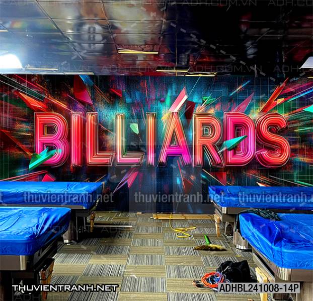 Tranh chữ bi-a, chữ Billiards, graffiti, chữ nghệ thuật đường phố, art - Tranh tường chất lượng cao