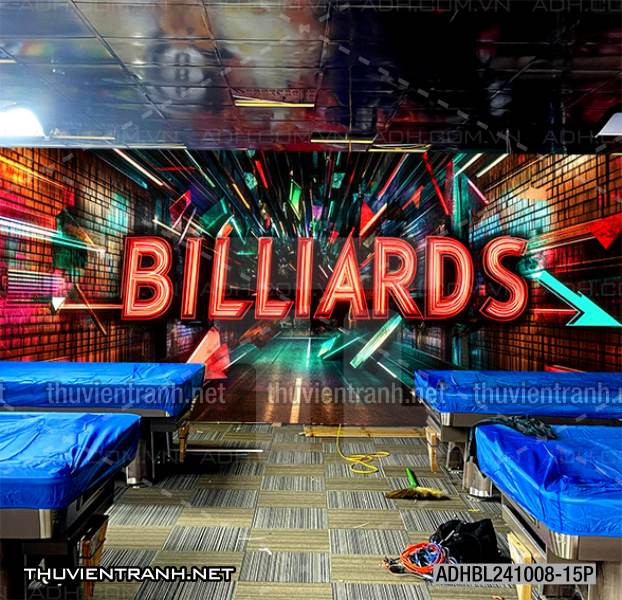 Tranh chữ bi-a, chữ Billiards, graffiti, chữ nghệ thuật đường phố, art - Tranh tường chất lượng cao