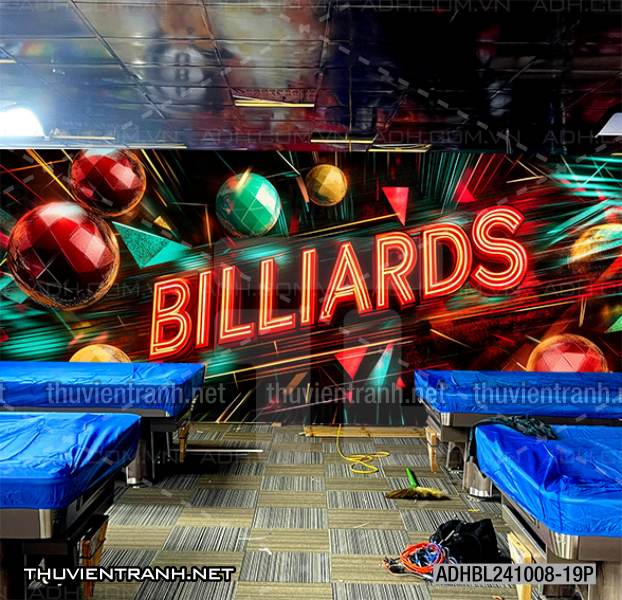 Tranh chữ bi-a, chữ Billiards, graffiti, chữ nghệ thuật đường phố, art - Tranh tường chất lượng cao