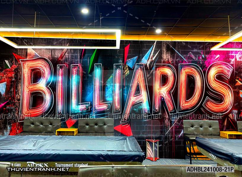 Tranh chữ bi-a, chữ Billiards, graffiti, chữ nghệ thuật đường phố, art - Tranh tường chất lượng cao