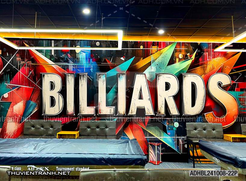 Tranh chữ bi-a, chữ Billiards, graffiti, chữ nghệ thuật đường phố, art - Tranh tường chất lượng cao