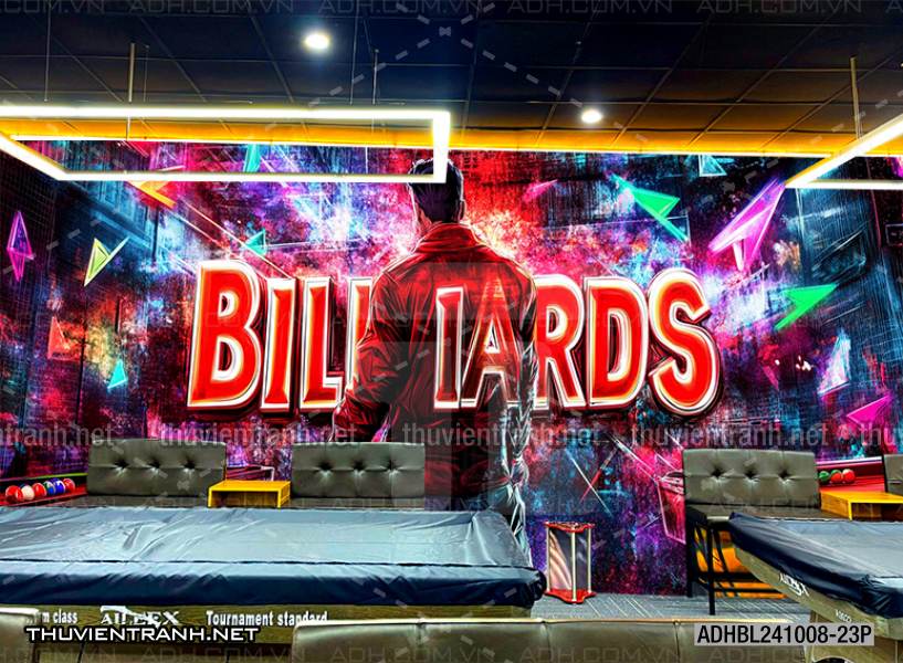 Tranh chữ bi-a, chữ Billiards, graffiti, chữ nghệ thuật đường phố, art - Tranh tường chất lượng cao
