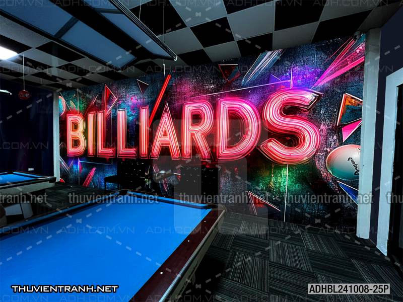 Tranh chữ bi-a, chữ Billiards, graffiti, chữ nghệ thuật đường phố, art - Tranh tường chất lượng cao