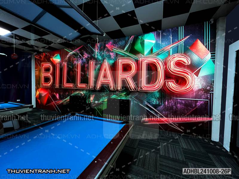 Tranh chữ bi-a, chữ Billiards, graffiti, chữ nghệ thuật đường phố, art - Tranh tường chất lượng cao