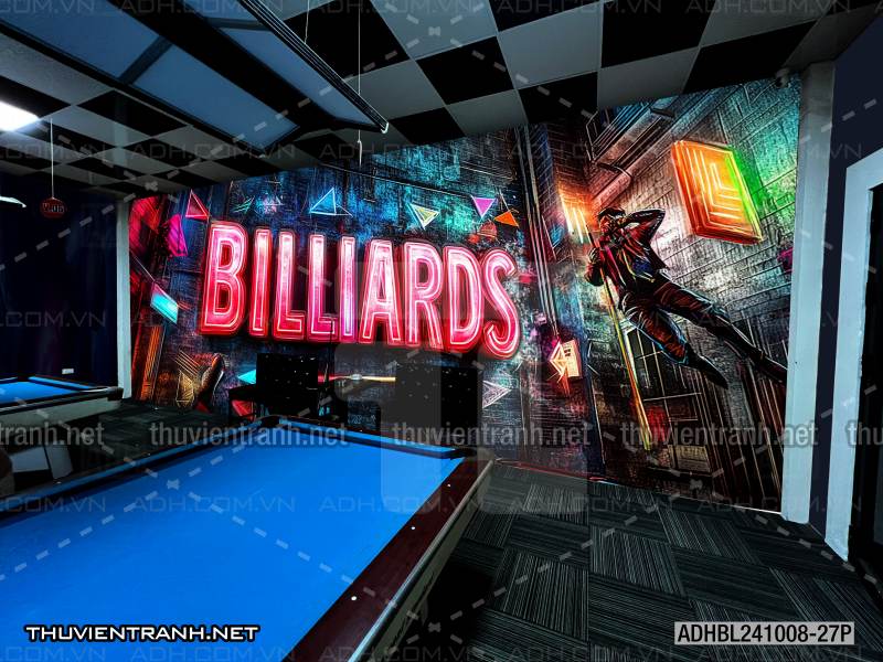 Tranh chữ bi-a, chữ Billiards, graffiti, chữ nghệ thuật đường phố, art - Tranh tường chất lượng cao