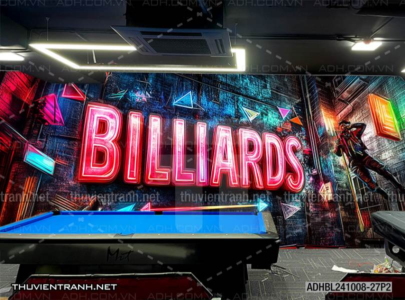 Tranh chữ bi-a, chữ Billiards, graffiti, chữ nghệ thuật đường phố, art - Tranh tường chất lượng cao
