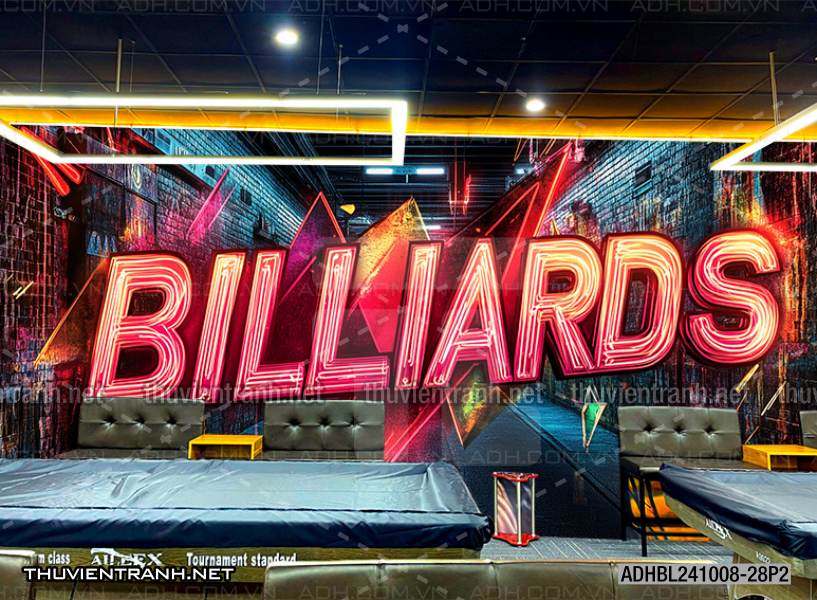 Tranh chữ bi-a, chữ Billiards, graffiti, chữ nghệ thuật đường phố, art - Tranh tường chất lượng cao