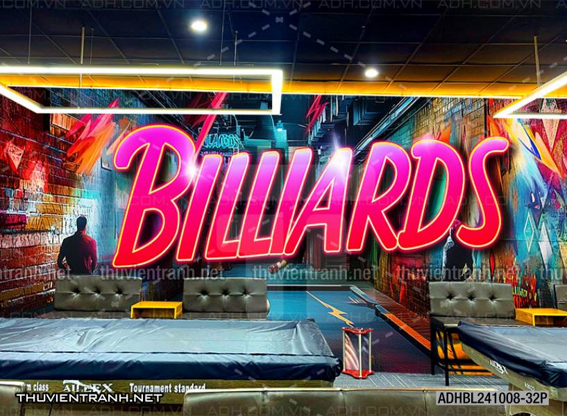 Tranh chữ bi-a, chữ Billiards, graffiti, chữ nghệ thuật đường phố, art - Tranh tường chất lượng cao