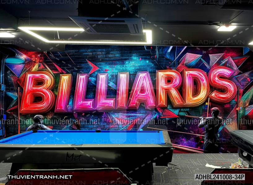 Tranh chữ bi-a, chữ Billiards, graffiti, chữ nghệ thuật đường phố, art - Tranh tường chất lượng cao