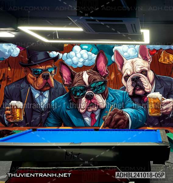 Những chú chó chơi bi-a - Tranh tường chất lượng cao