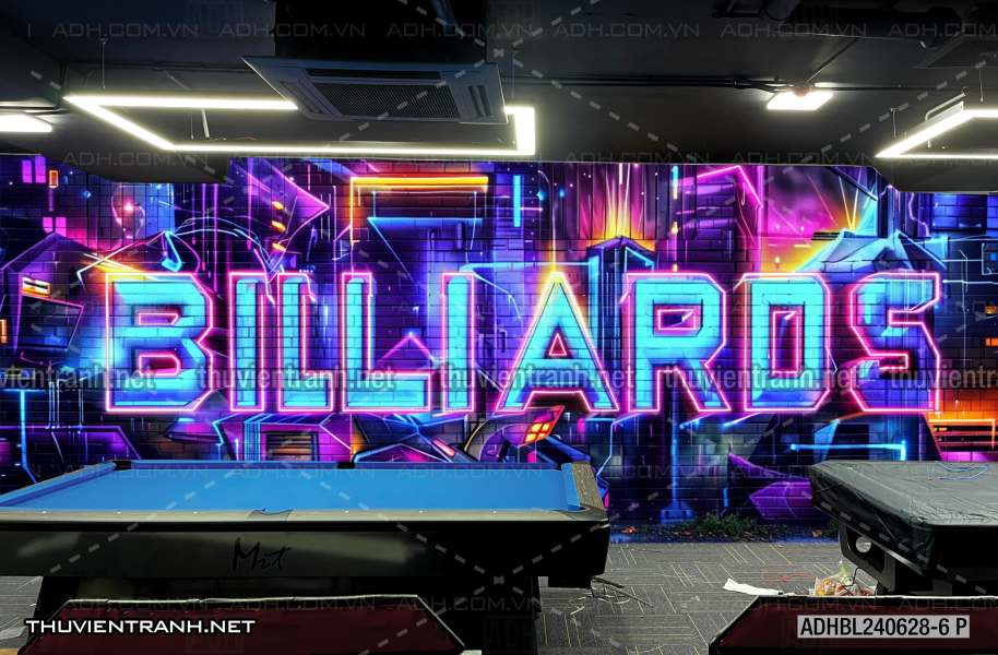 Tranh chữ  Billiards 3D, trang trí quán bi-a - Tranh tường chất lượng cao