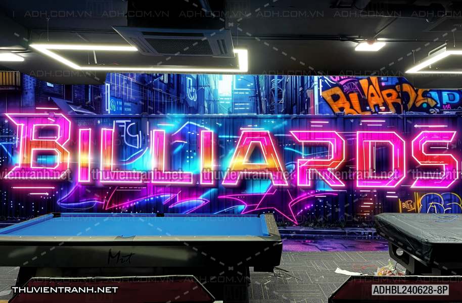 Tranh chữ  Billiards 3D, trang trí quán bi-a - Tranh tường chất lượng cao