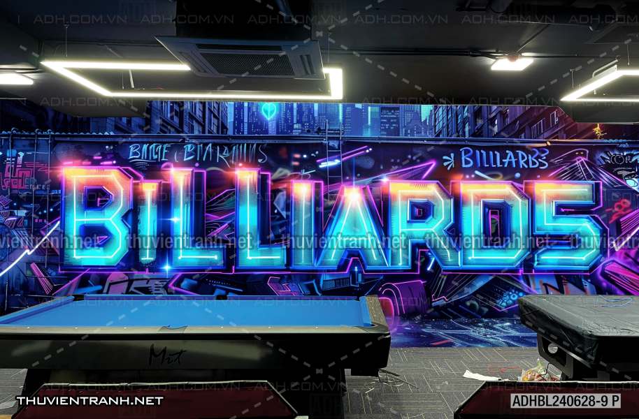 Tranh chữ  Billiards 3D, trang trí quán bi-a - Tranh tường chất lượng cao