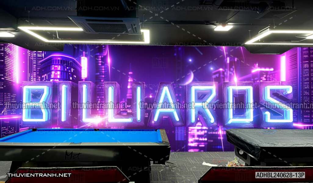 Tranh chữ  Billiards 3D, trang trí quán bi-a - Tranh tường chất lượng cao
