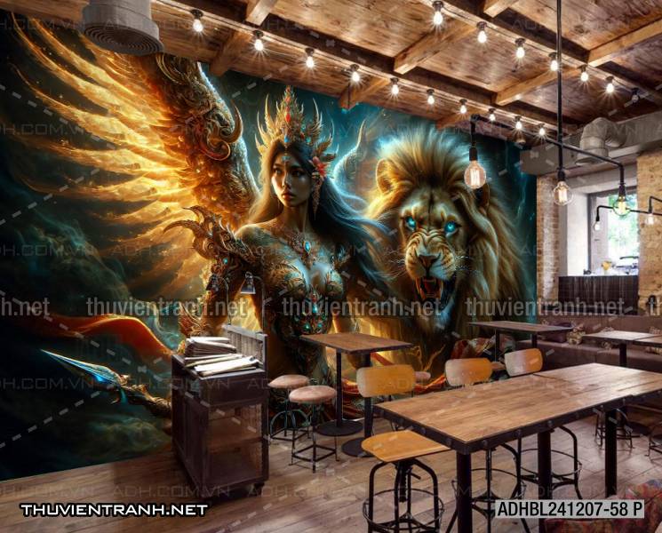 Tranh fantasy kỳ ảo trang trí quán bi-a, club billiard - Tranh tường chất lượng cao