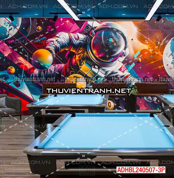   Tranh trang trí Club Bi-a, Tranh Phi hành gia , tranh graffiti - Tranh tường chất lượng cao