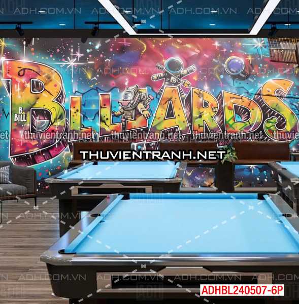   Tranh trang trí Club Bi-a, Tranh Phi hành gia , tranh graffiti - Tranh tường chất lượng cao
