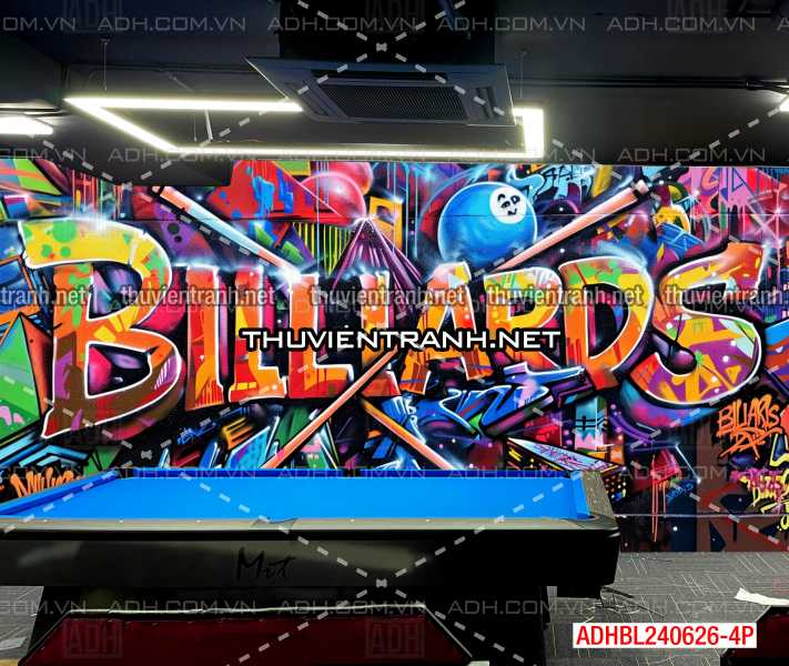   Tranh trang trí Club Bi-a, Tranh Phi hành gia , tranh graffiti - Tranh tường chất lượng cao