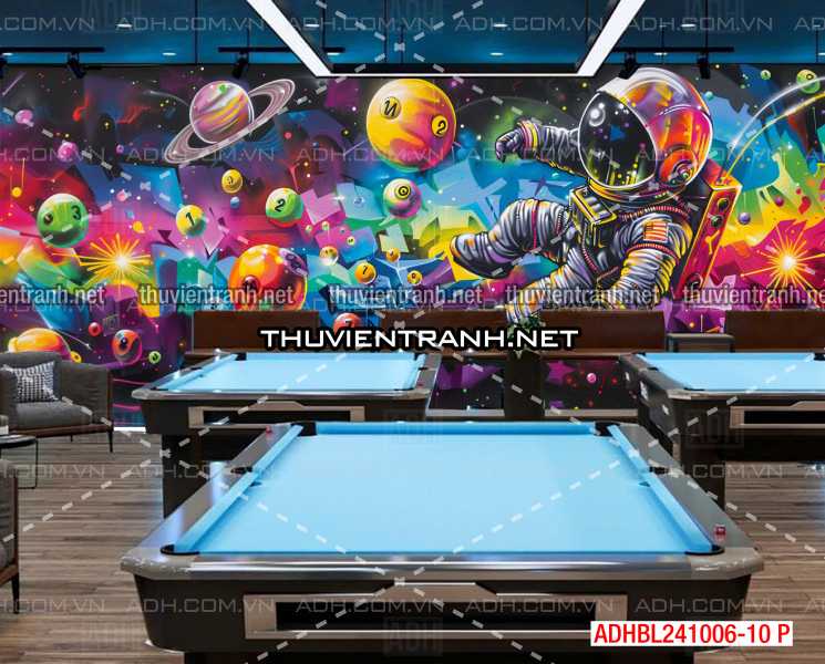   Tranh trang trí Club Bi-a, Tranh Phi hành gia , tranh graffiti - Tranh tường chất lượng cao