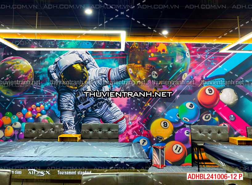   Tranh trang trí Club Bi-a, Tranh Phi hành gia , tranh graffiti - Tranh tường chất lượng cao