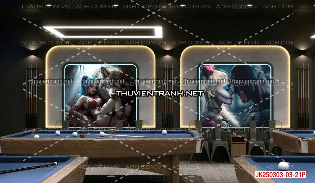  Bi-a Joker và Harley Quinn - Tranh tường chất lượng cao