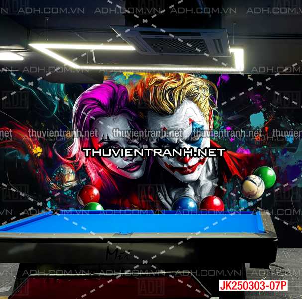  Bi-a Joker và Harley Quinn - Tranh tường chất lượng cao