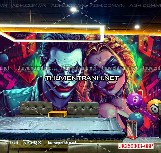  Bi-a Joker và Harley Quinn - Tranh tường chất lượng cao