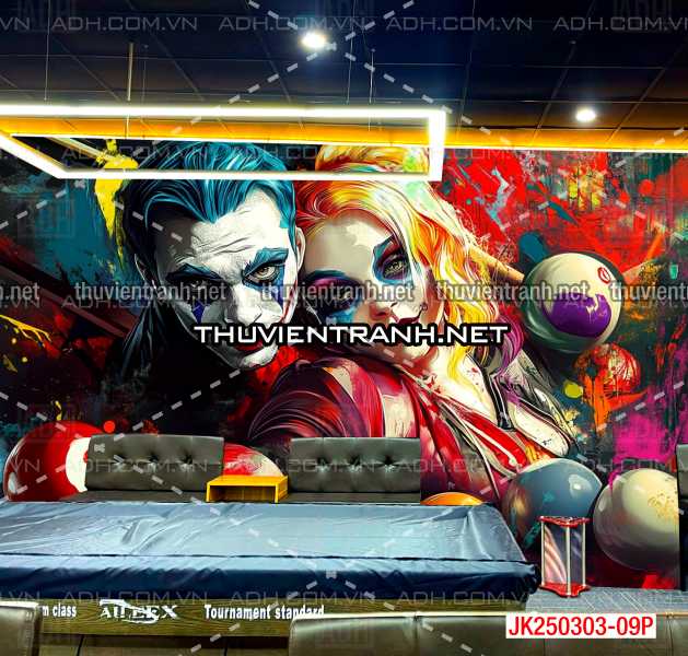  Bi-a Joker và Harley Quinn - Tranh tường chất lượng cao