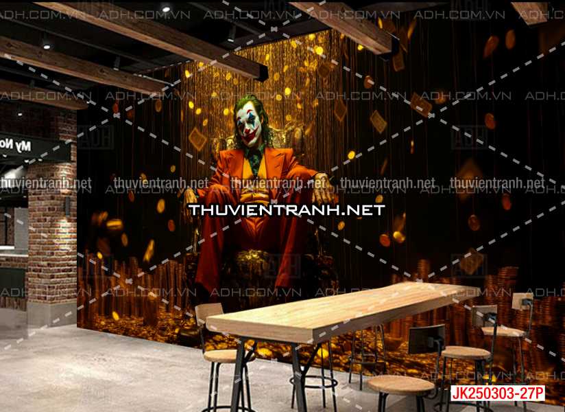  Bi-a Joker và Harley Quinn - Tranh tường chất lượng cao