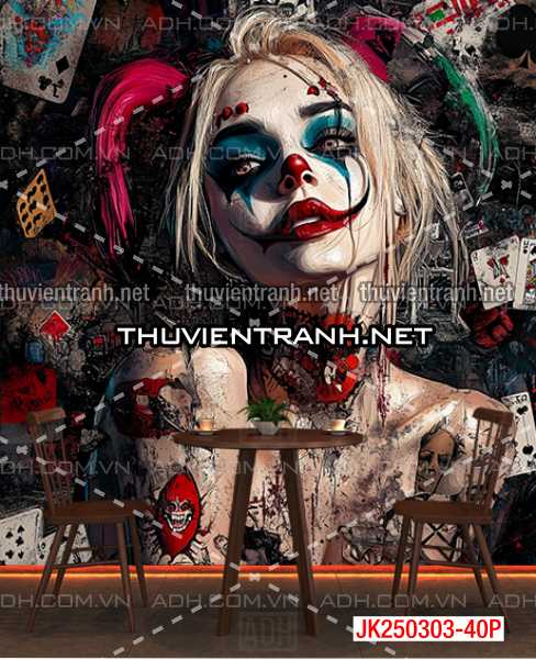  Bi-a Joker và Harley Quinn - Tranh tường chất lượng cao