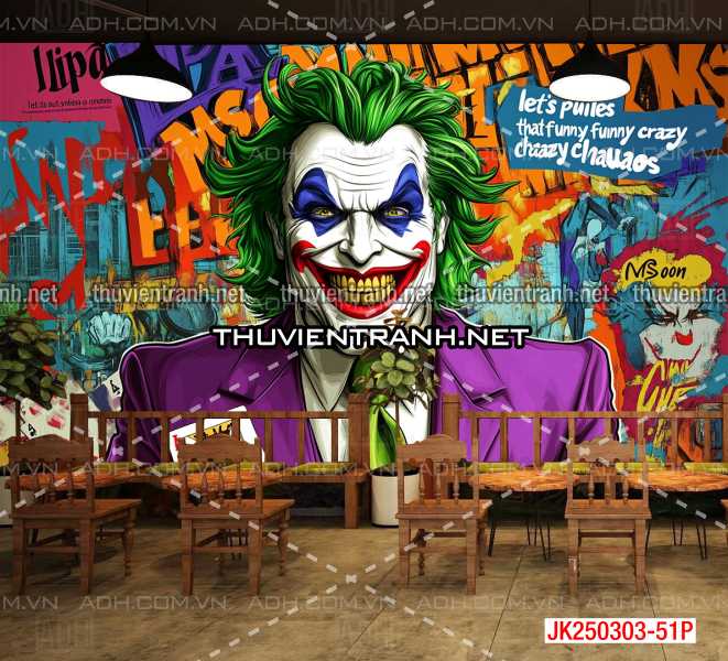  Bi-a Joker và Harley Quinn - Tranh tường chất lượng cao