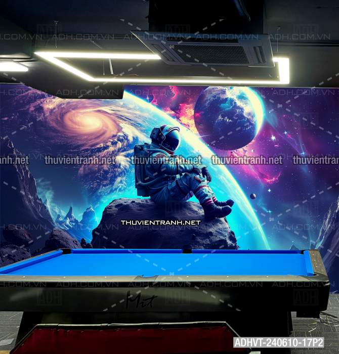  Tranh phi hành gia chơi bi-a trên vũ trụ - Tranh tường chất lượng cao