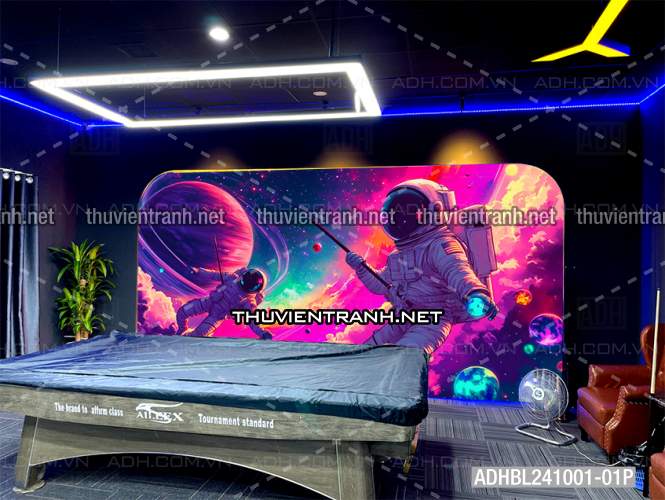  Bi-a Phi Hành gia Vũ Trụ màu sắc neon - Tranh tường chất lượng cao