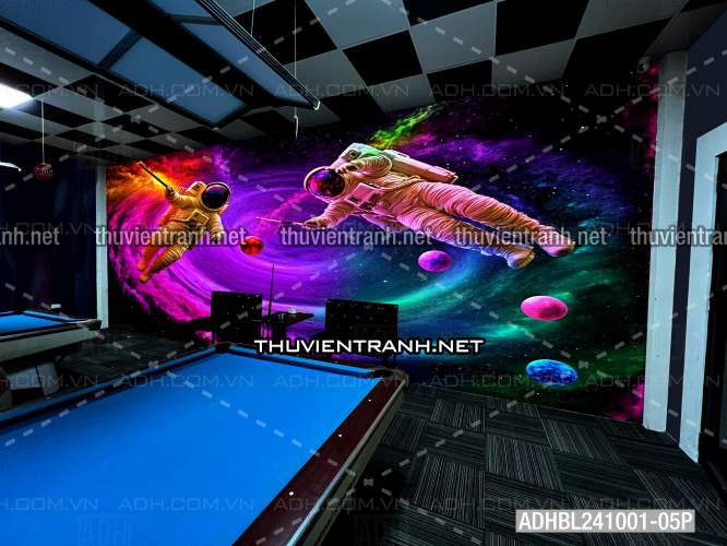  Bi-a Phi Hành gia Vũ Trụ màu sắc neon - Tranh tường chất lượng cao