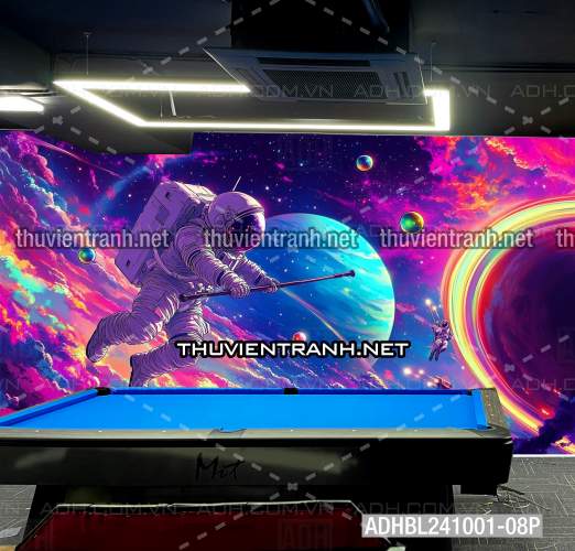  Bi-a Phi Hành gia Vũ Trụ màu sắc neon - Tranh tường chất lượng cao