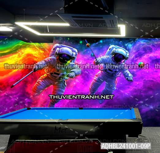  Bi-a Phi Hành gia Vũ Trụ màu sắc neon - Tranh tường chất lượng cao