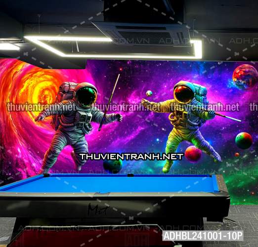  Bi-a Phi Hành gia Vũ Trụ màu sắc neon - Tranh tường chất lượng cao