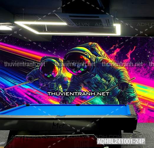  Bi-a Phi Hành gia Vũ Trụ màu sắc neon - Tranh tường chất lượng cao