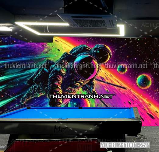  Bi-a Phi Hành gia Vũ Trụ màu sắc neon - Tranh tường chất lượng cao